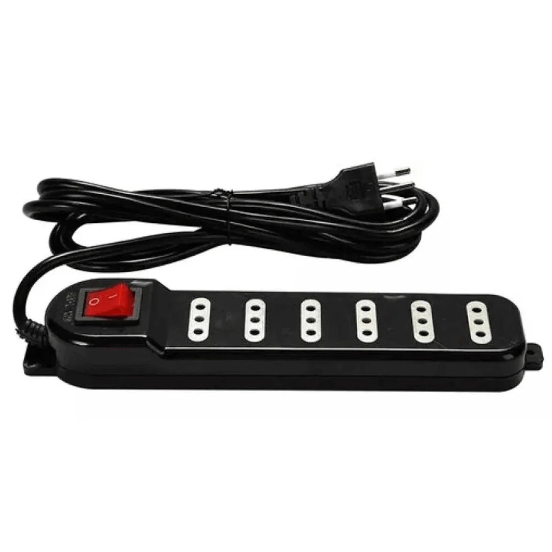 Alargador Zapatilla Con Switch Macrotel 5 Posiciones Negro