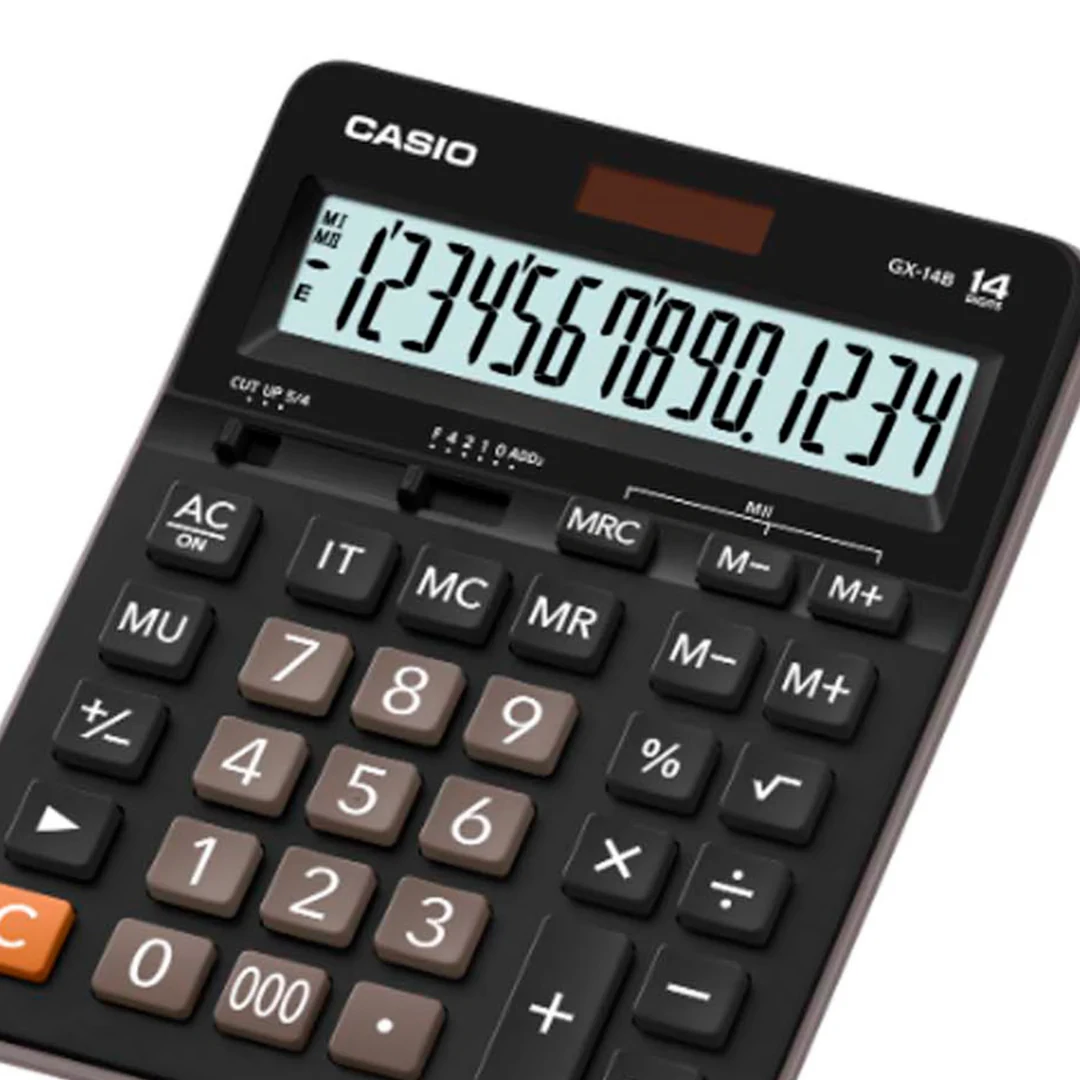 Calculadora De Sobremesa Casio Mx 8b W Dc Negra Color Negro. increible