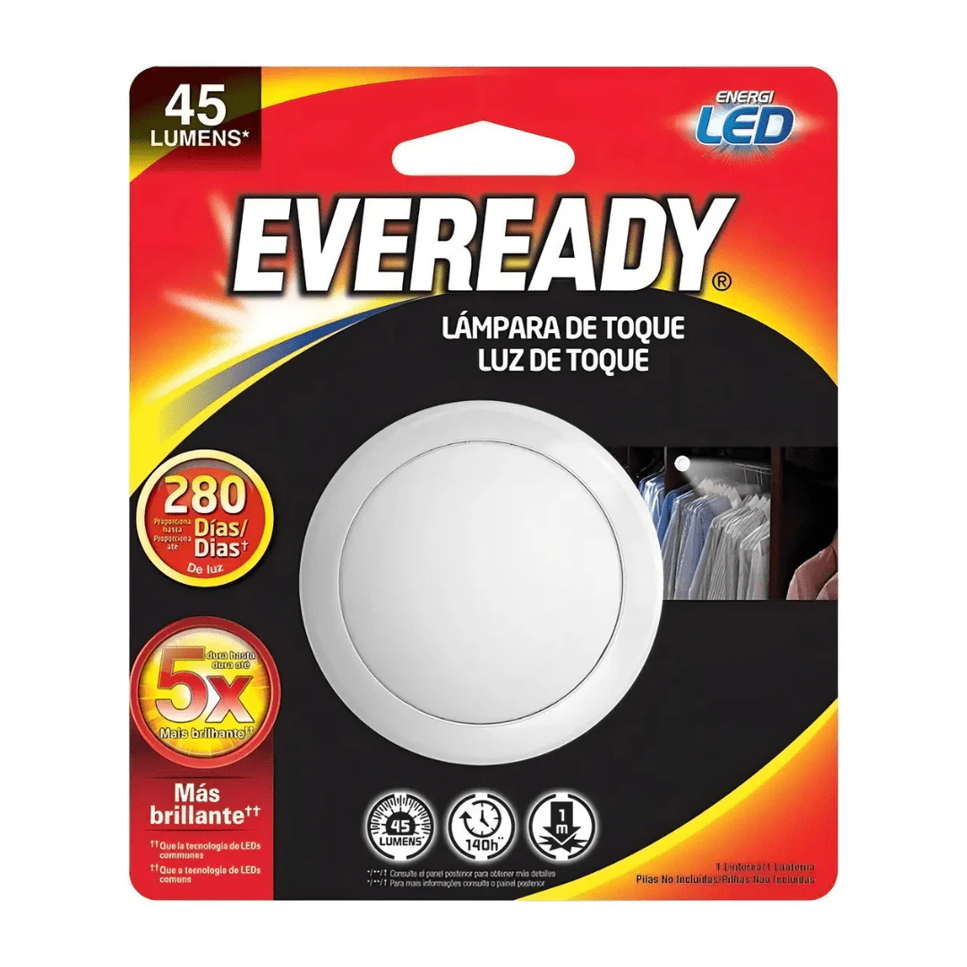 Lampara Luz Led Eveready 1 Toque Pared Closet 45 Lumens Color Blanco. increible
