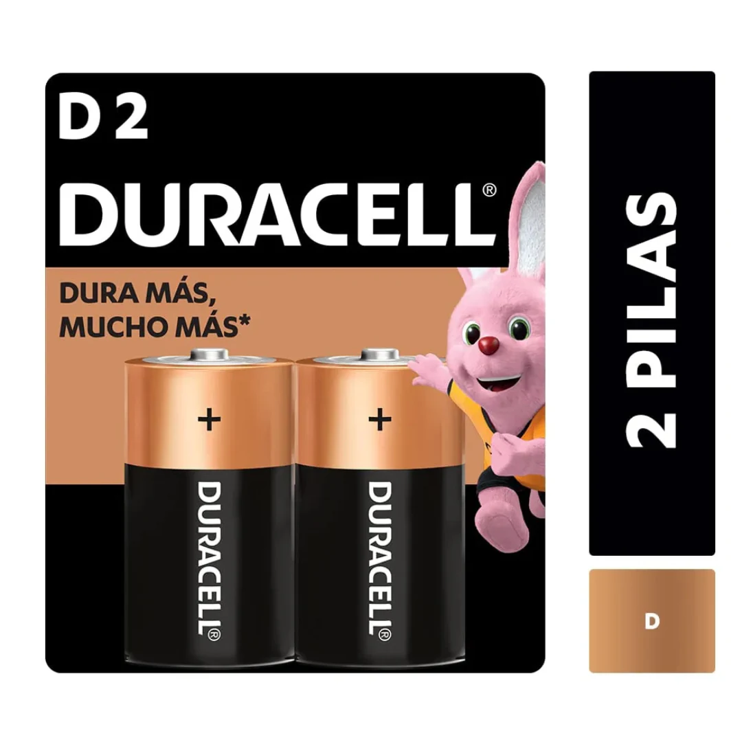 Pilas Alcalinas Duracell D 2 Unidades