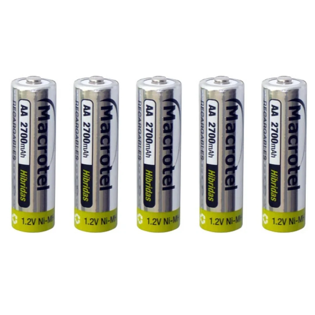 Pack 5 Pilas Recargables Aa 2700ma Macrotel. increible