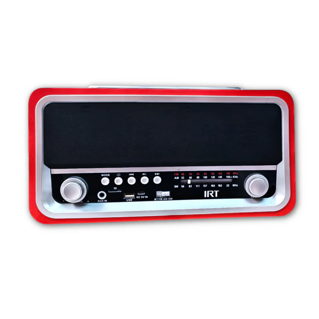 Parlante Retro Irt 06 Vintage Recargable Bt Radio Aux Sd Red. increible