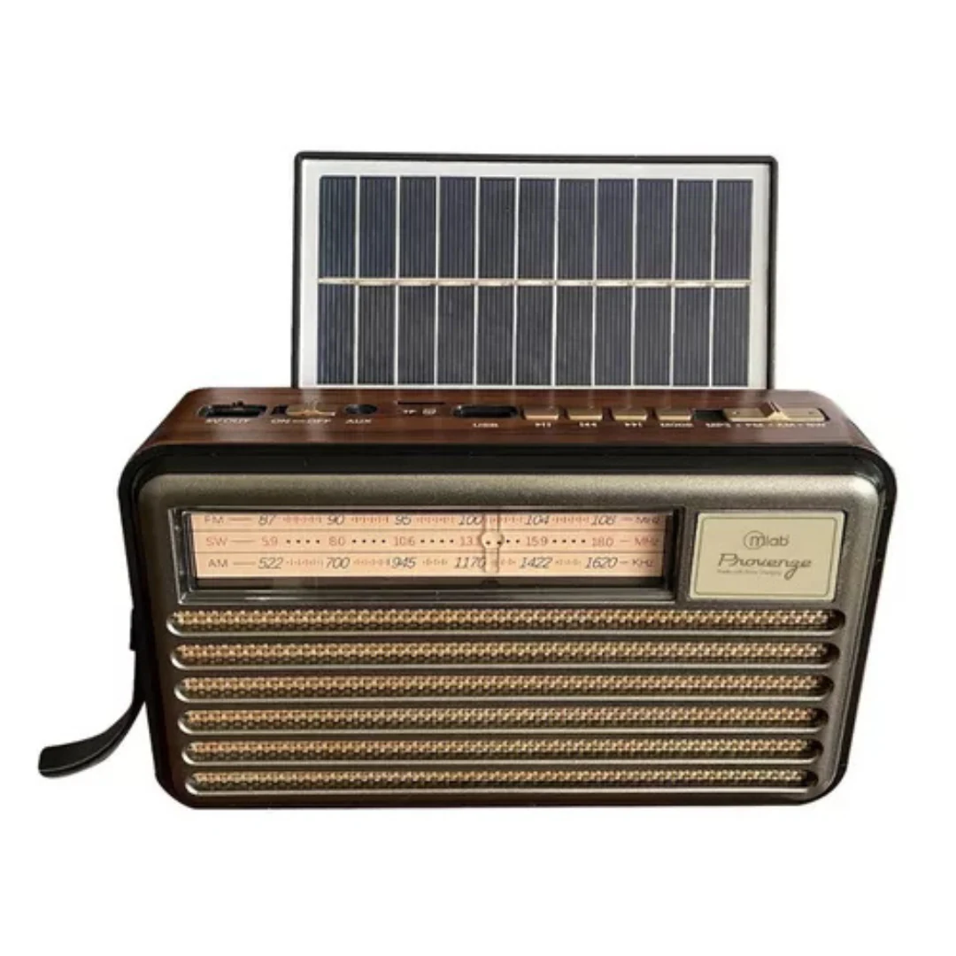 RADIO RETRO MICROLAB PROVENZE  VINTAGE BLUETOOTH AM FM / USB/ SOLAR. increible