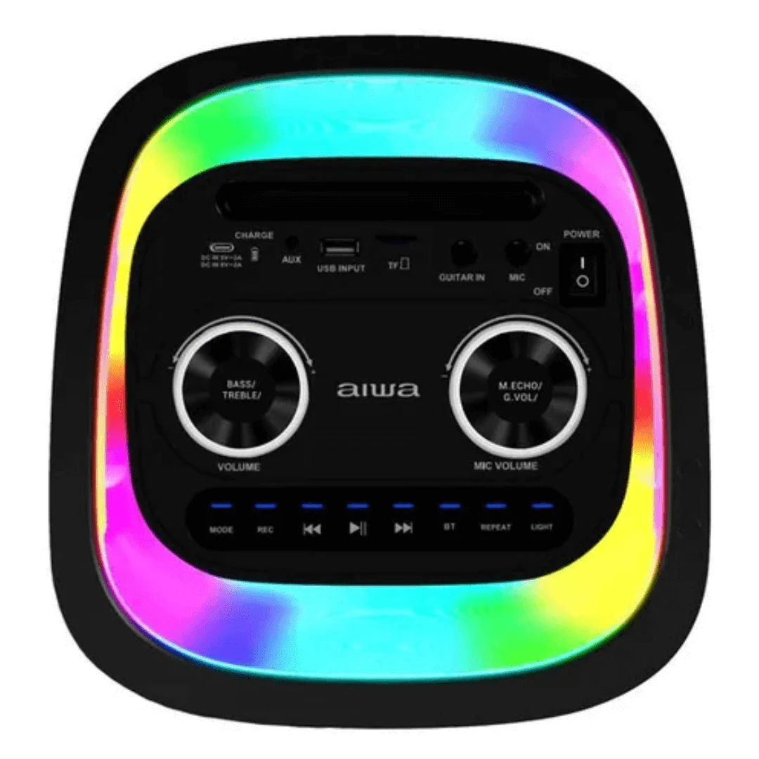 PARLANTE BLUETOOTH AIWA KARAOKE TWS AW-POH4D NEGRO. INCREIBLE
