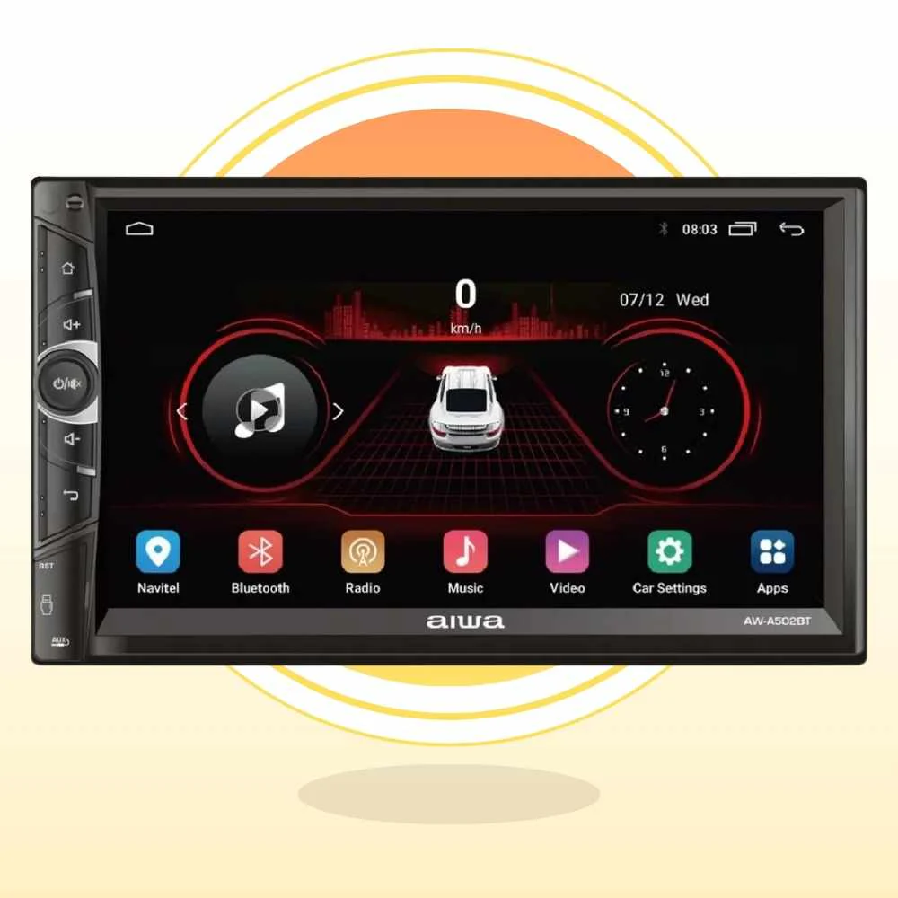 Radio Auto 2 Din Android Aiwa AWA502BT: Potencia y HD en 7 Pulgadas Increíble