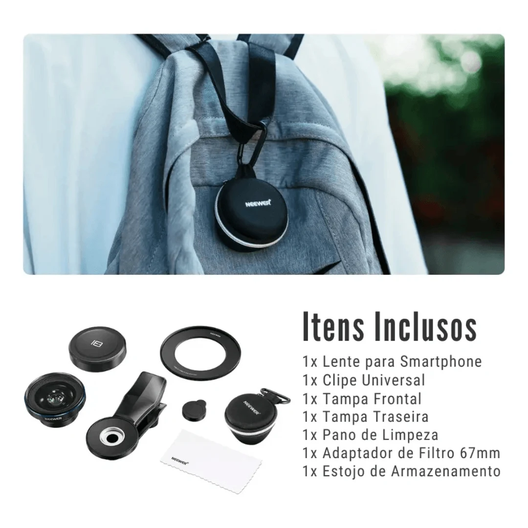 Lente para smartphone Neewer Ls-42 Pro Wide HD con clip de 17 mm. INCREIBLE