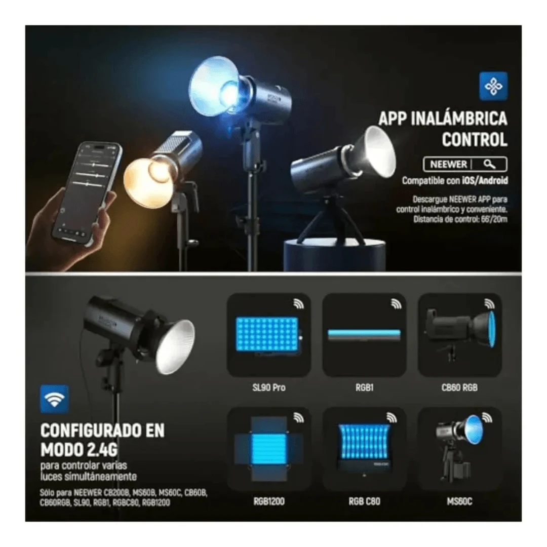 Neewer Ms150c Rgbww Luz De Vídeo Led Con 2.4g/app Md1074450. INCREIBLE