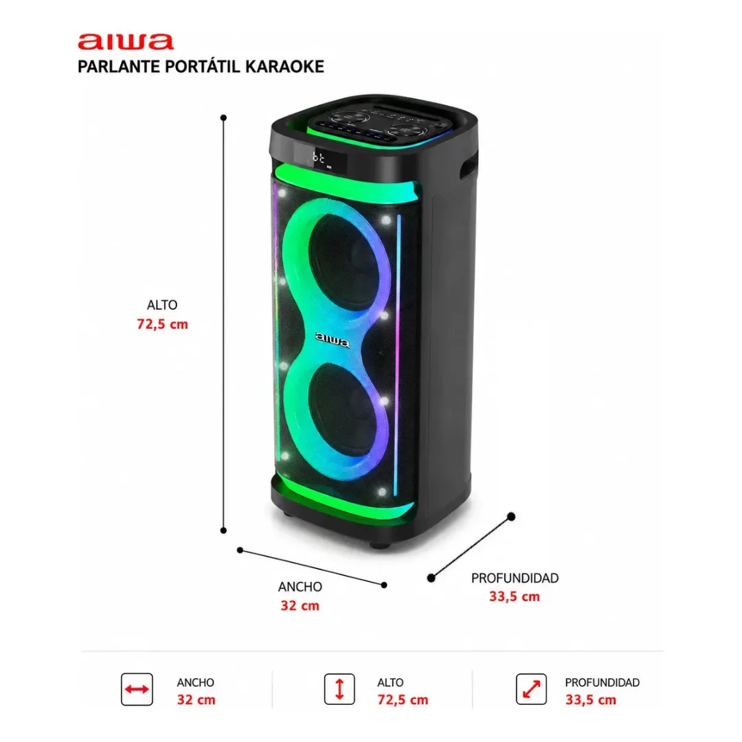 Parlante Bluetooth Aiwa  Aw-poh5d negro. INCREIBLE