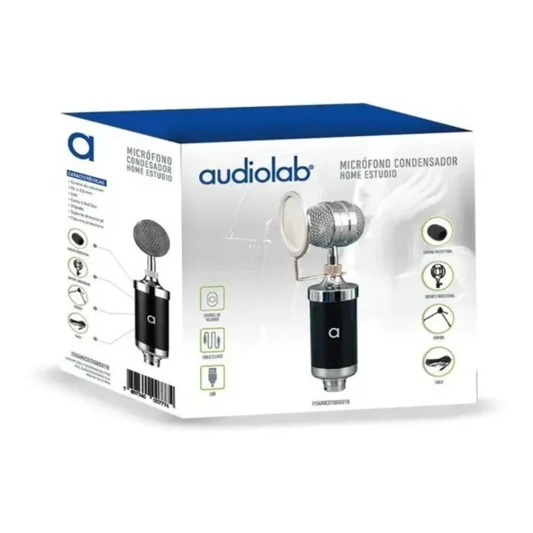 Microfono Audiolab Condensador Home Studio Fx Color Negro I104MICSTUCIO01N